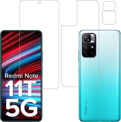 Vatsin Front and Back Tempered Glass for Redmi Note 11T 5G(Pack of 3)