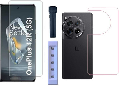 4 YARDS Front and Back Tempered Glass for Oneplus 12R 5G (6.75 Inch) Full Adhesive UV Curved Screen Guard, Case Friendly with installation kit & Guide(Pack of 1)
