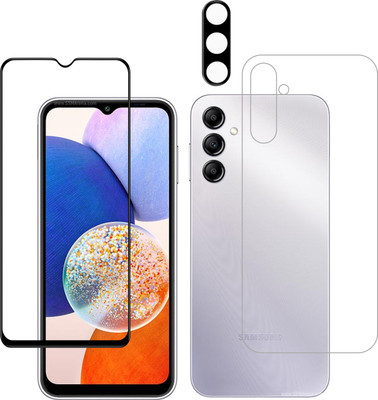 Vatsin Front and Back Tempered Glass for Samsung Galaxy A34 5G, Samsung Galaxy A34 5G [With Rear Camera Lens Guard](Pack of 3)