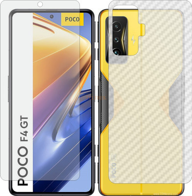 TELTREK Front and Back Tempered Glass for POCO F4 GT (Front Matte Finish & Back 3d Carbon Fiber)(Pack of 2)