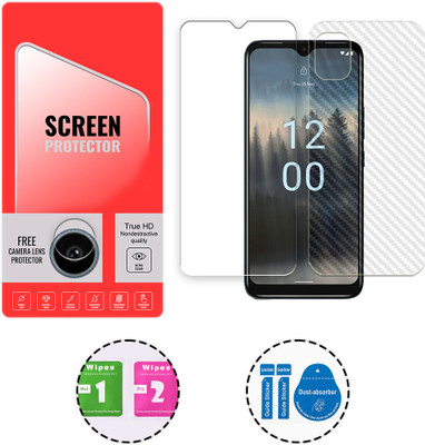 SOMTONE Front and Back Tempered Glass for Nokia C12 4G (1 FREE CAMERA LENS) WITH FRONTBACK SCREEN PROTECTOR(Pack of 1)