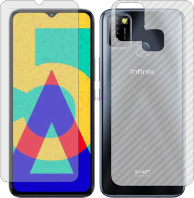 Fasheen Front and Back Tempered Glass for Infinix Smart 5A (Front Matte Finish & Back 3d Carbon Fiber)(Pack of 2)