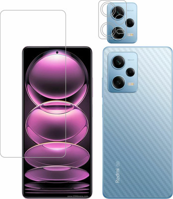 Vatsin Front and Back Tempered Glass for Redmi Note 12 5G, Redmi Note 12 5G [Back Carbon Fiber] [Rear Camera Lens Guard](Pack of 3)