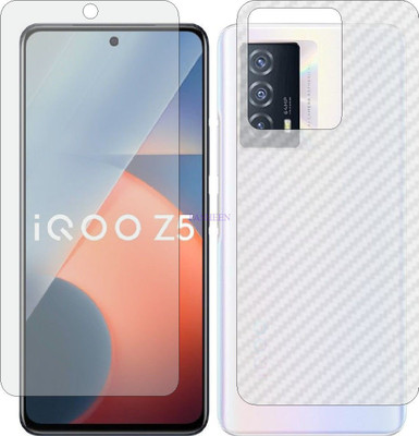 Fasheen Front and Back Tempered Glass for VIVO IQOO Z5 5G (Front Matte Finish & Back 3d Carbon Fiber)(Pack of 2)