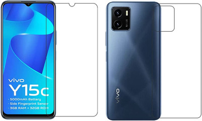 4 YARDS Front and Back Tempered Glass for vivo Y15c(Pack of 1)