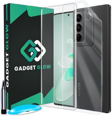 Gadget Glow Front and Back Tempered Glass for Vivo V27 5G, Vivo V27, Vivo V27 Pro 5G, UV Tempered Glass with Back Nano Fiber Guard(Pack of 2)