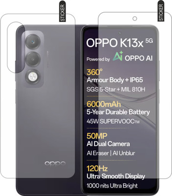 DORADO SHIELD Front and Back Tempered Glass for oppo k13x 5g(Pack of 2)