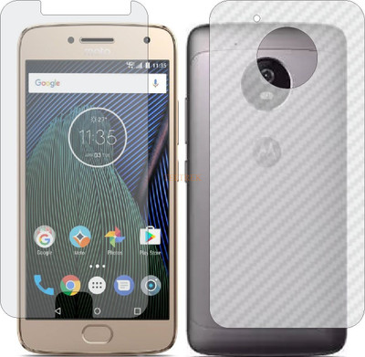 TELTREK Front and Back Tempered Glass for MOTOROLA MOTO G5 PLUS (Front Matte Finish & Back 3d Carbon Fiber)(Pack of 2)