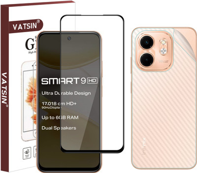 Vatsin Front and Back Tempered Glass for Infinix Smart 9 HD, Infinix Smart 9 HD [Back Carbon Fiber](Pack of 2)