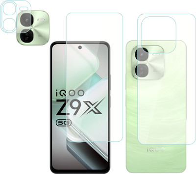 Vatsin Front and Back Tempered Glass for iQOO Z9X 5G, iQOO Z9X 5G [With Rear Camera Lens Guard](Pack of 3)