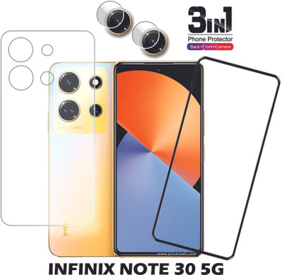 Olonga Front and Back Tempered Glass for INFINIX NOTE 30 5G(Pack of 3)