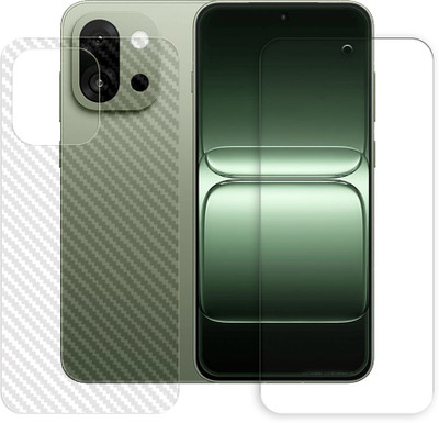 SOMTONE Front and Back Tempered Glass for OnePlus 13s 5G Front Back Tempered Glass Screen Protector | Anti-Scratch | Edge to Edge Full Coverage | 9H Hardness ( 1 FRONT TEMPERED GLASS PROTECTOR + 1 BACK CARBON FIBER SKIN )(Pack of 1)