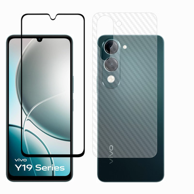 Vatsin Front and Back Tempered Glass for ViVO Y19 5G, ViVO Y19 5G [Back Carbon Fiber](Pack of 2)