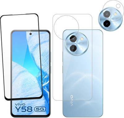 Ten To 11 Front and Back Tempered Glass for ViVO Y58 5G, ViVO Y58 5G [With Rear Camera Lens Guard](Pack of 3)