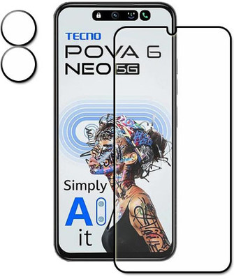 tombik Tempered Glass Guard for 88qz-Tecno Pova 6 Neo 5G-front,lens(Pack of 2)
