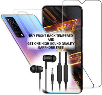 SOMTONE Front and Back Tempered Glass for iQOO Z3 5G FRONT BACK TEMPERED GLASS BUY AND GET EARPHONE FREE(Pack of 1)