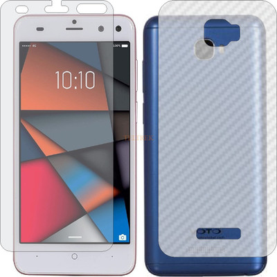 TELTREK Front and Back Tempered Glass for VOTO V3 (Front Matte Finish & Back 3d Carbon Fiber)(Pack of 2)