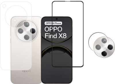 FINCH Front and Back Tempered Glass for Find X8, Oppo Find X8, Find X8 Oppo 5G, Oppo Find X8 5G(Pack of 3)