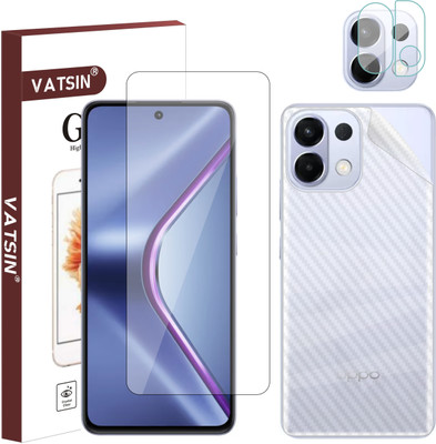 Vatsin Front and Back Tempered Glass for OPPO K13 5G, Oppo K13 5G [Back Carbon Fiber] [Rear Camera Lens Guard](Pack of 3)