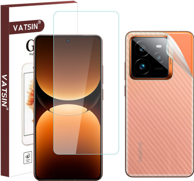 Vatsin Front and Back Tempered Glass for Realme GT 7T, Realme GT 7T [Back Carbon Fiber](Pack of 2)