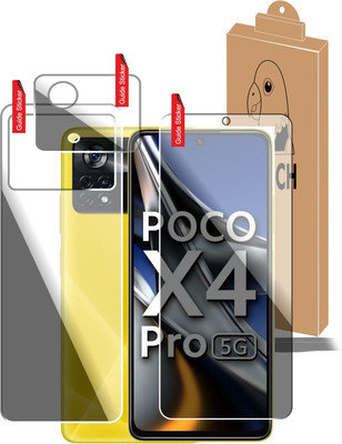 KANCHA Front and Back Tempered Glass for POCO X4 PRO 5G(Pack of 3)
