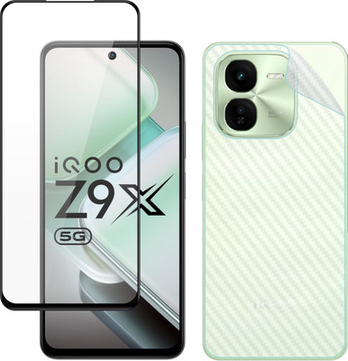 Vatsin Front and Back Tempered Glass for iQOO Z9X 5G, iQOO Z9X 5G [Back Carbon Fiber](Pack of 2)