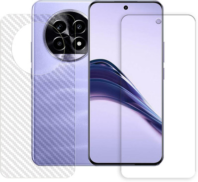 ARBAN Front and Back Tempered Glass for Realme 14 Pro Lite 5G Tempered Glass Screen Protector | Anti-Scratch | Edge to Edge Full Coverage | 9H Hardness (1 FRONT TEMPERED GLASS AND 1 BACK CARBON FIBER SKIN)(Pack of 1)