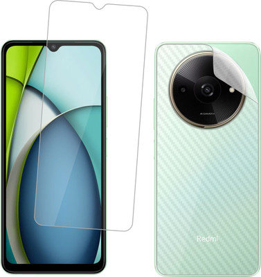 Ten To 11 Front and Back Tempered Glass for Redmi A3X, Redmi A3X [Back Carbon Fiber](Pack of 2)