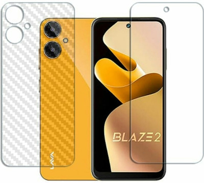 AHWAVEEDA Front and Back Tempered Glass for LAVA BLAZE 2 FRONT AND BACK TEMPERED GLASS(Pack of 2)