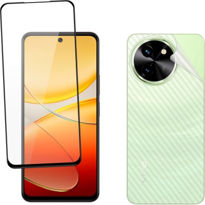 Ten To 11 Front and Back Tempered Glass for ViVO T3X 5G, ViVO T3X 5G [Back Carbon Fiber](Pack of 2)
