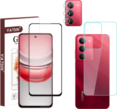 Vatsin Front and Back Tempered Glass for Realme P3 Lite 5G, Realme P3 Lite 5G [With Rear Camera Lens Guard](Pack of 3)