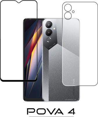 KANCHA Front and Back Tempered Glass for TECNO POVA 4(Pack of 2)