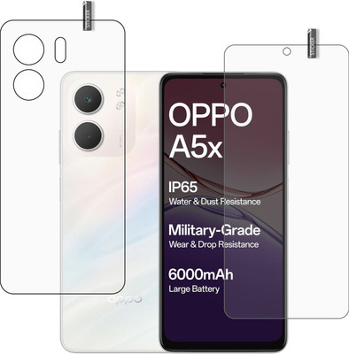 BOMGUARD Front and Back Tempered Glass for OPPO A5X 5G(Pack of 2)