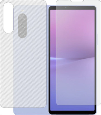MOBART Front and Back Tempered Glass for Sony Xperia 10 V (Matte Front & Carbon Fiber Skin for Back)(Pack of 2)