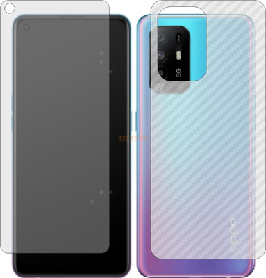 TELTREK Front and Back Tempered Glass for OPPO A95 5G (Front Matte Finish & Back 3d Carbon Fiber)(Pack of 2)