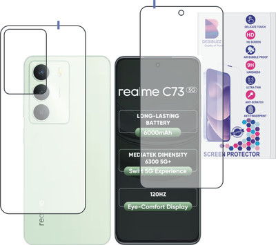DESIBUZZ Front and Back Tempered Glass for realme C73 5G, (Flexible)(Pack of 2)