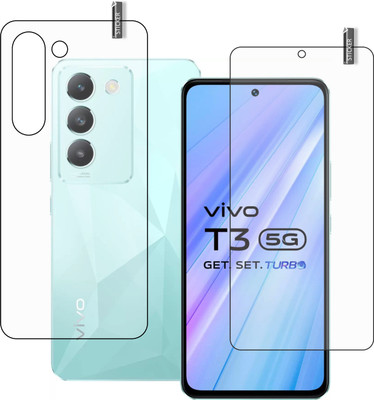 BOMGUARD Front and Back Tempered Glass for VIVO T3 5G(Pack of 2)