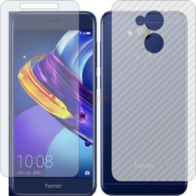 TELTREK Front and Back Tempered Glass for HUAWEI HONOR V9 PLAY (Front Matte Finish & Back 3d Carbon Fiber)(Pack of 2)