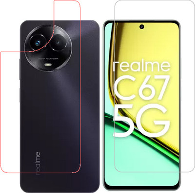 ECMERED Front and Back Tempered Glass for realme C67 5G, Realme C67 5G(Pack of 1)