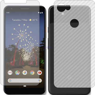 Fasheen Front and Back Tempered Glass for GOOGLE PIXEL 3AXL (Front Matte Finish & Back 3d Carbon Fiber)(Pack of 2)