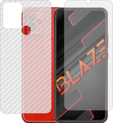 ZINGTEL Front and Back Tempered Glass for LAVA BLAZE (Front Matte Finish & Back 3d Carbon Fiber)(Pack of 2)