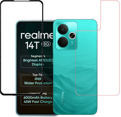 HOBBYTRONICS Front and Back Tempered Glass for Realme 14T(Pack of 1)