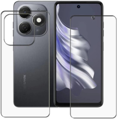 DOWRVIN Front and Back Tempered Glass for TECNO SPARK 20 FRONT AND BACK TEMPERED GLASS(Pack of 2)