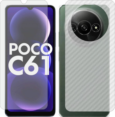 Mobling Front and Back Tempered Glass for Poco C61 2312BPC51H(Pack of 2)