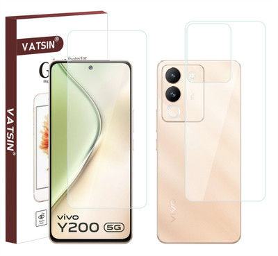Vatsin Front and Back Tempered Glass for ViVO Y200 5G(Pack of 2)