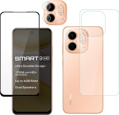Ten To 11 Front and Back Tempered Glass for Infinix Smart 9 HD, Infinix Smart 9 HD [With Rear Camera Lens Guard](Pack of 3)