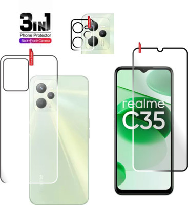 chakoor Front and Back Tempered Glass for Realme C35(Pack of 3)