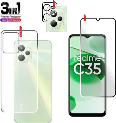 chakoor Front and Back Tempered Glass for Realme C35(Pack of 3)