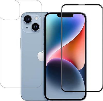 YOGKREETI Front and Back Tempered Glass for Apple iPhone 14(Pack of 2)