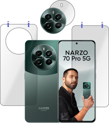 PONDRIK Front and Back Tempered Glass for Realme Narzo 70 Pro 5G(Pack of 3)